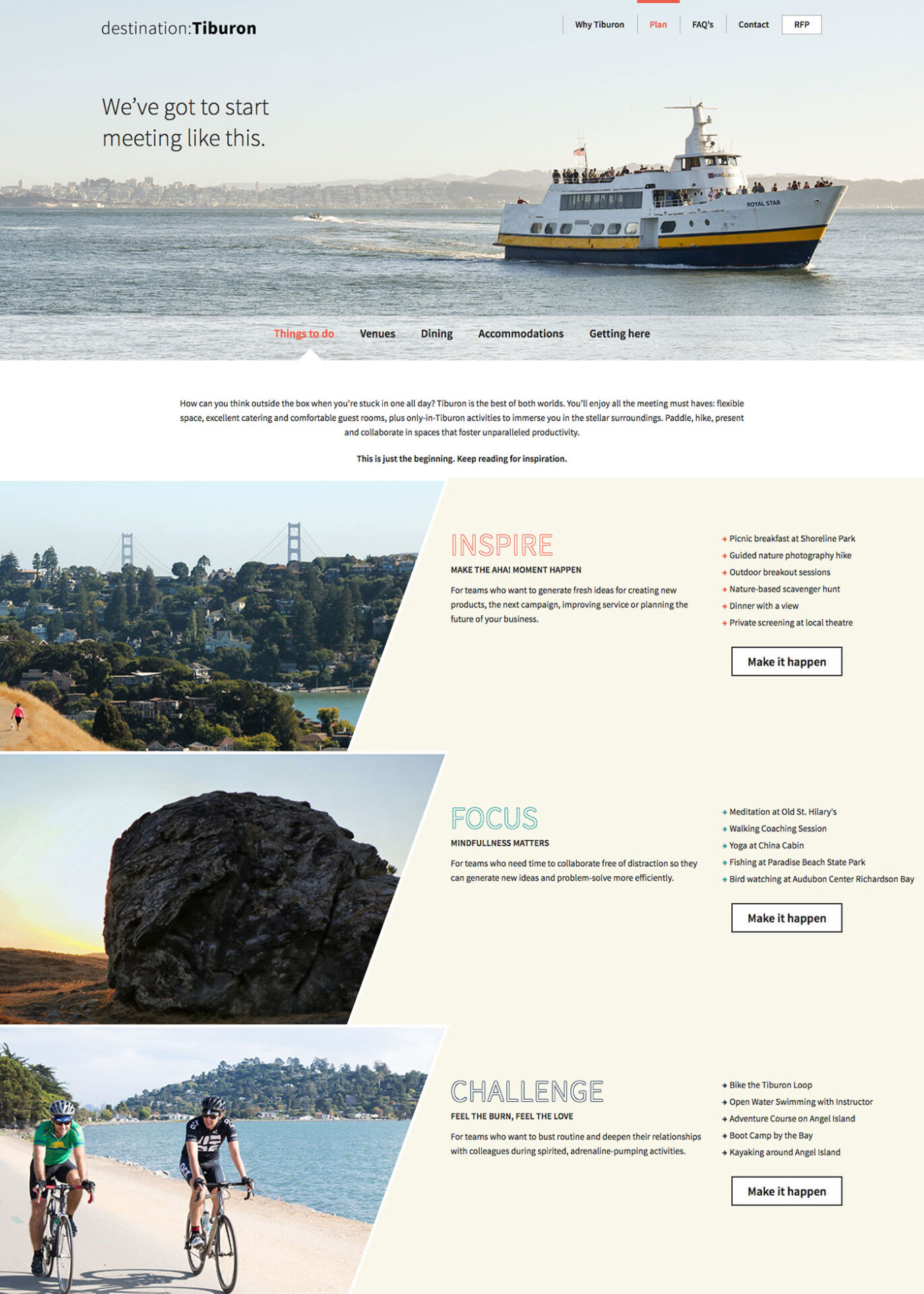 Destination:Tiburon Website Screenshot