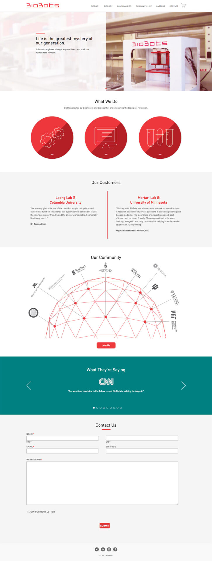 BioBots Website Screenshot