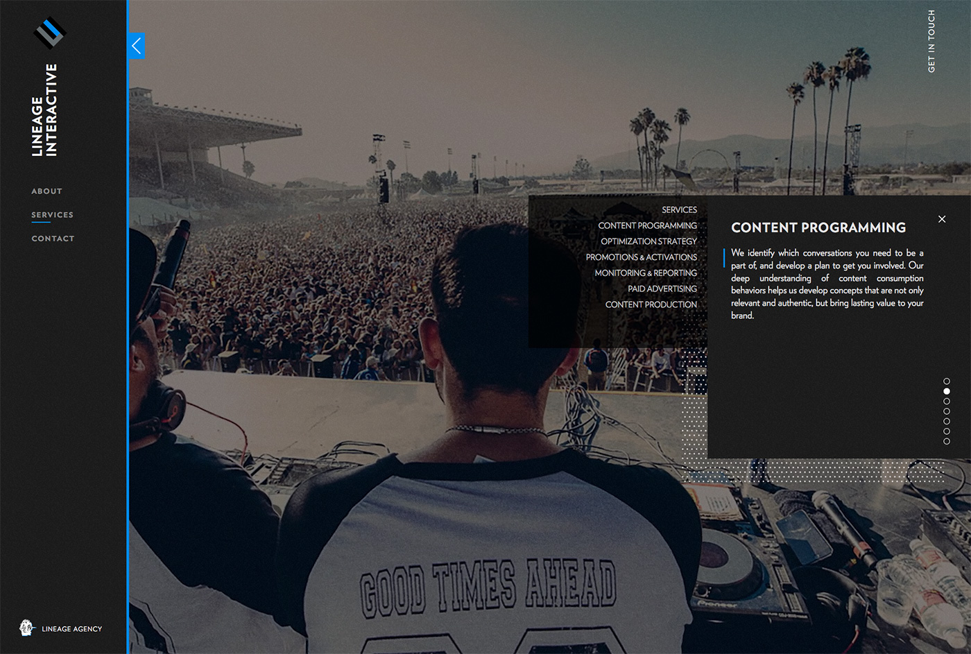 Lineage Interactive Website Screenshot