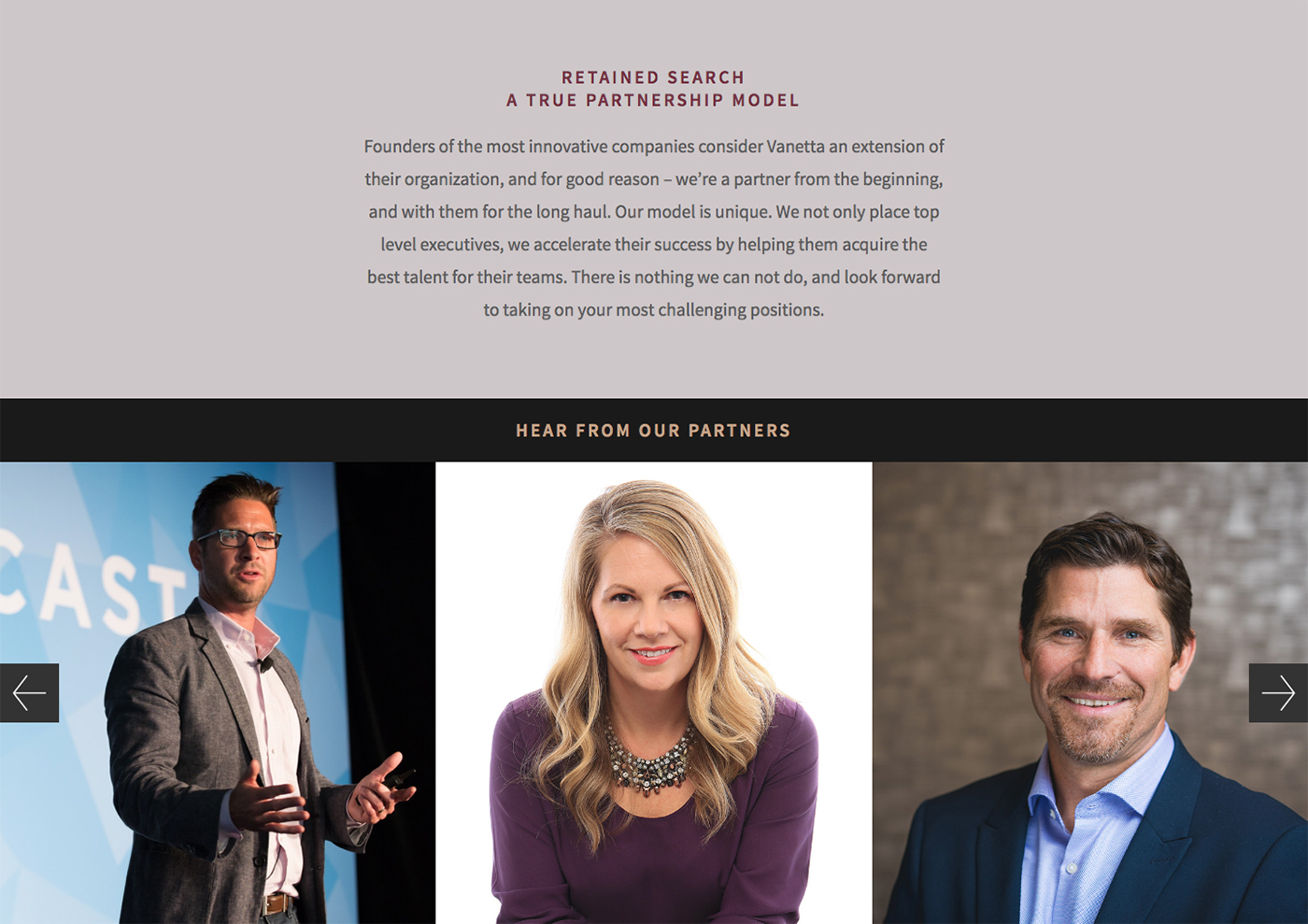 Vanetta Partners Website Screenshot