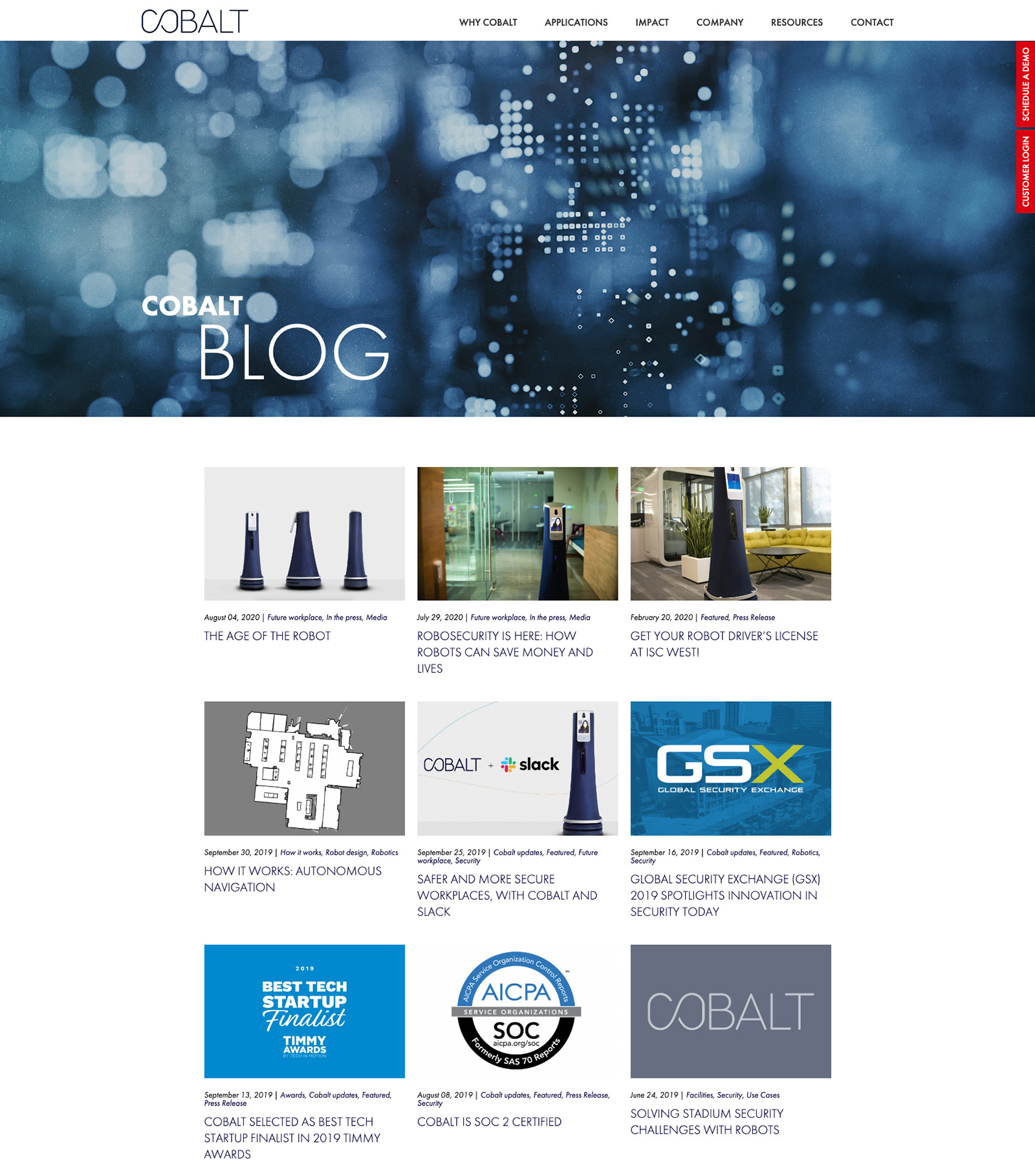 Cobalt Robotics Website Screenshot