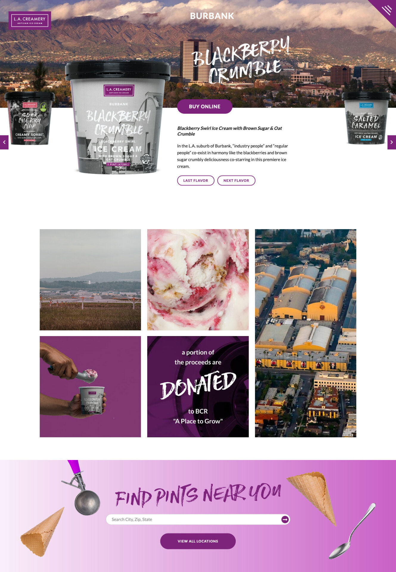 LA Creamery Website Screenshot
