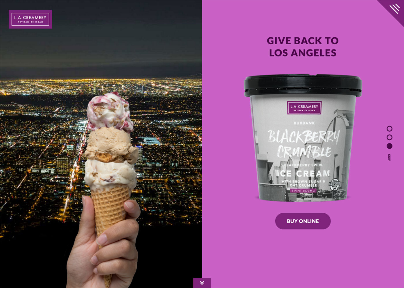 LA Creamery Website Screenshot