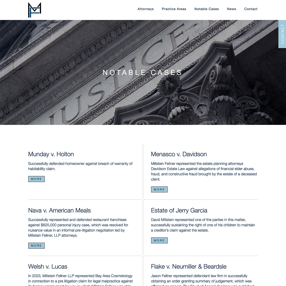 Millstein Fellner Website Screenshot