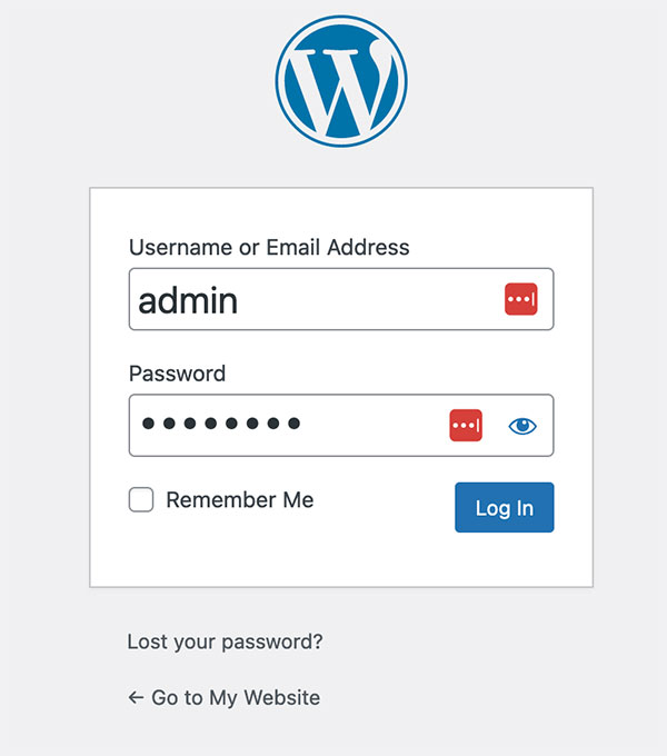 WordPress Admin Login