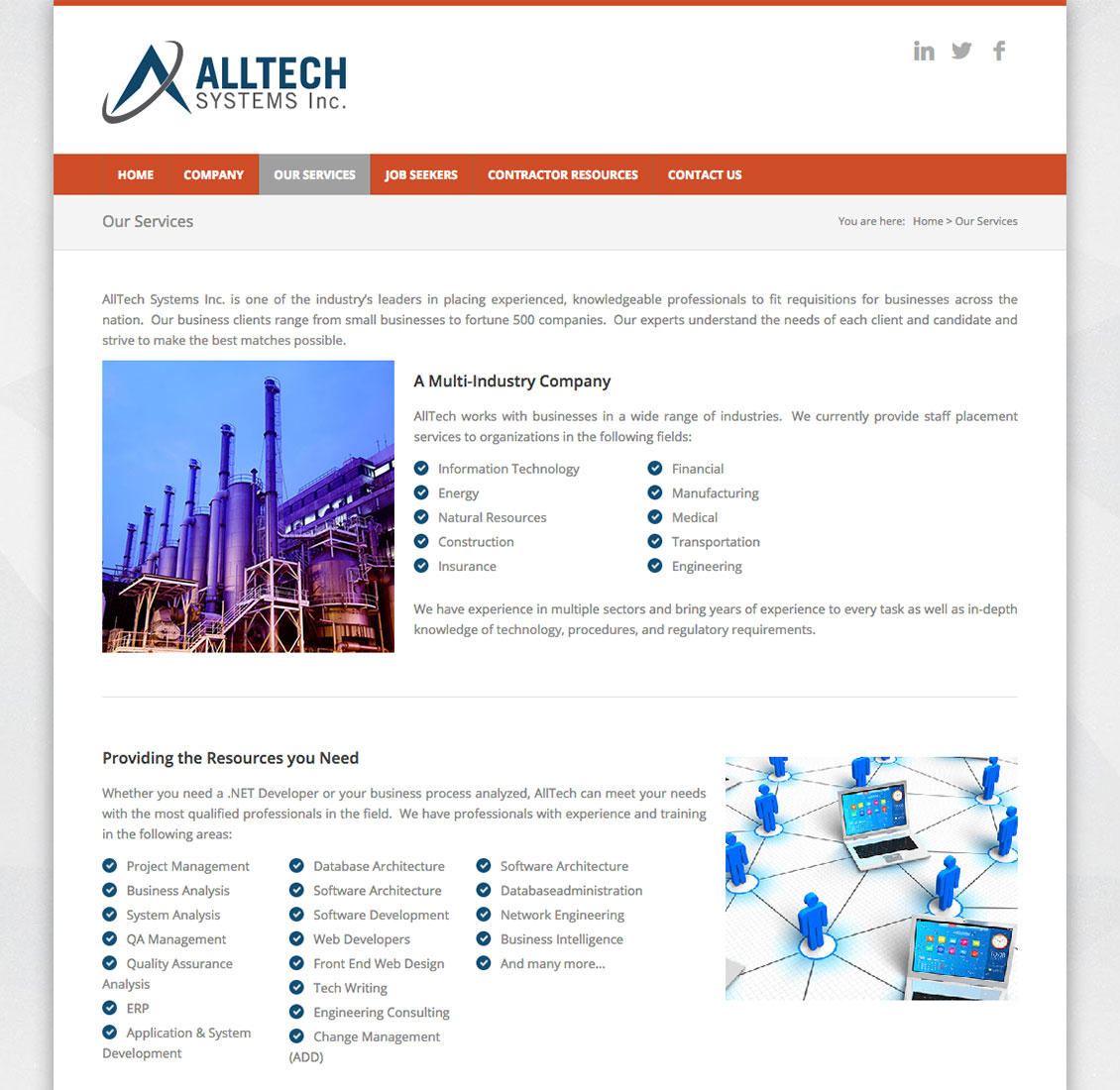 Alltech Systems Website Screenshot