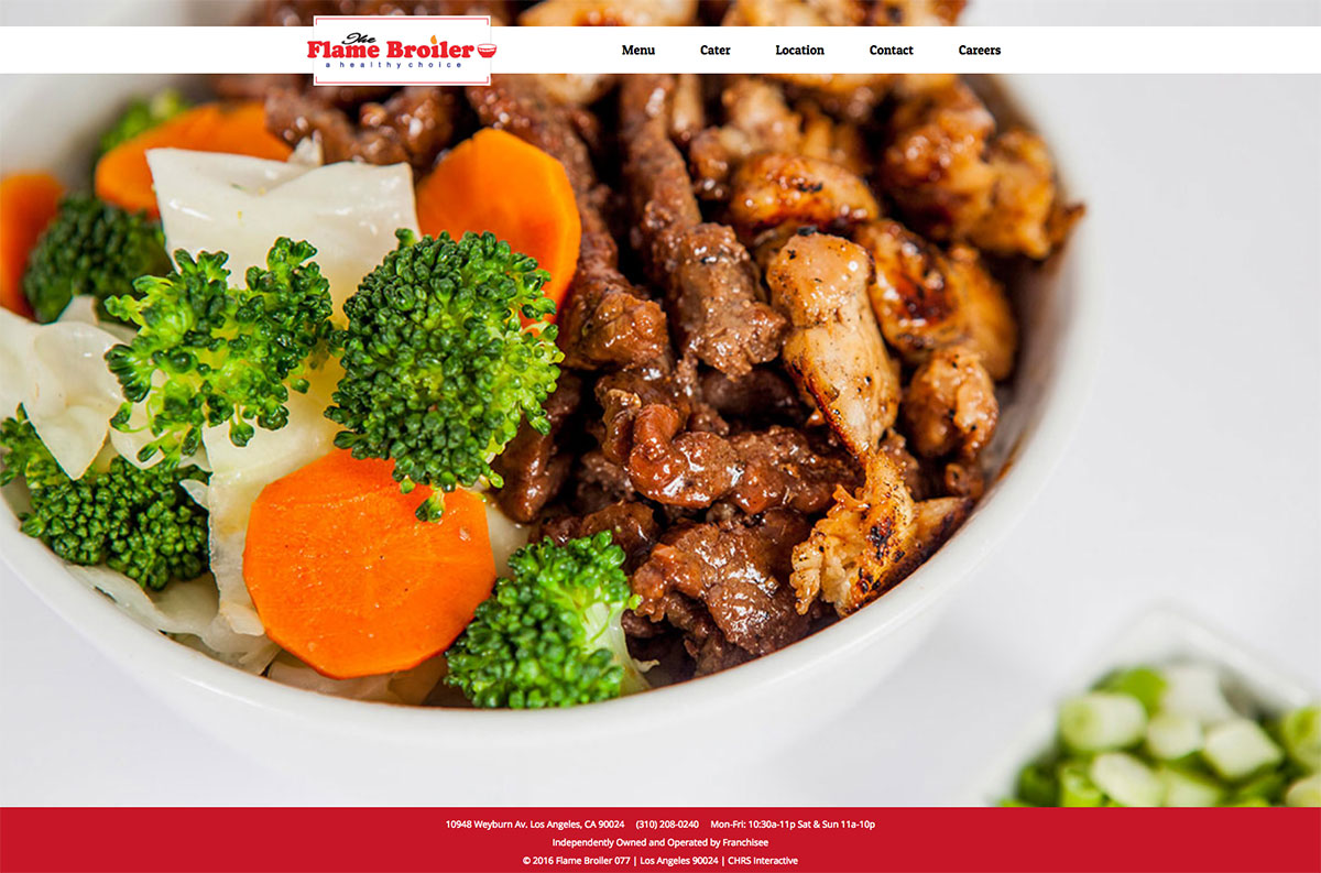 Flame Broiler Website Screenshot