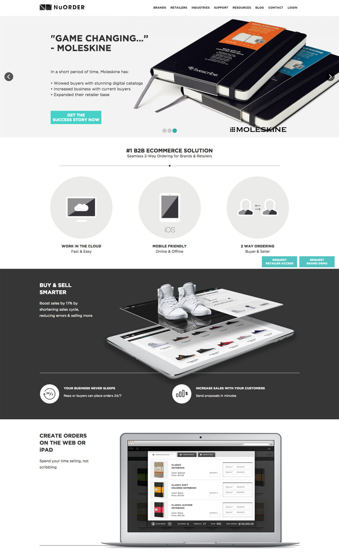 NuOrder Website Screenshot