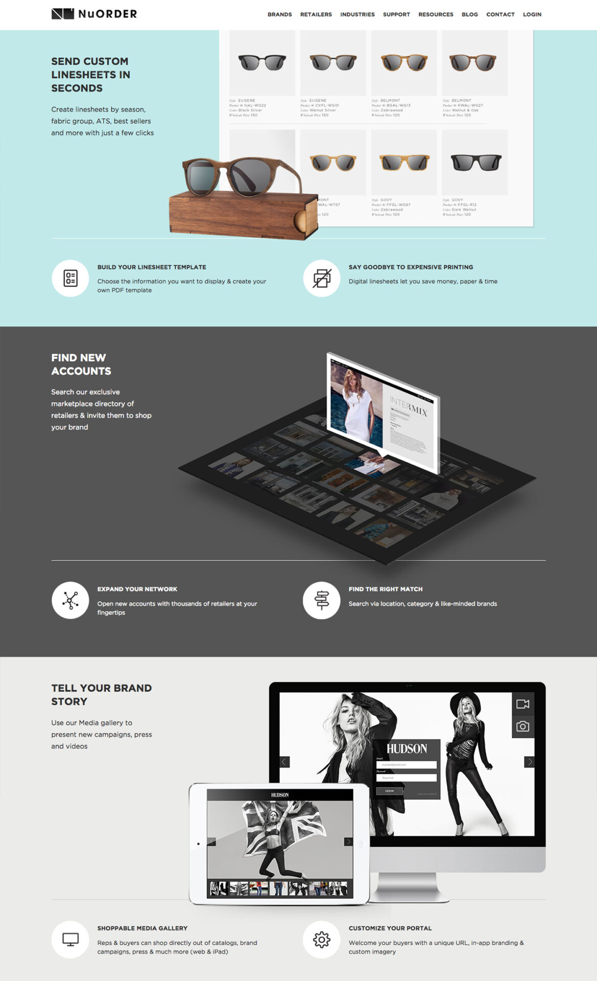 NuOrder Website Screenshot