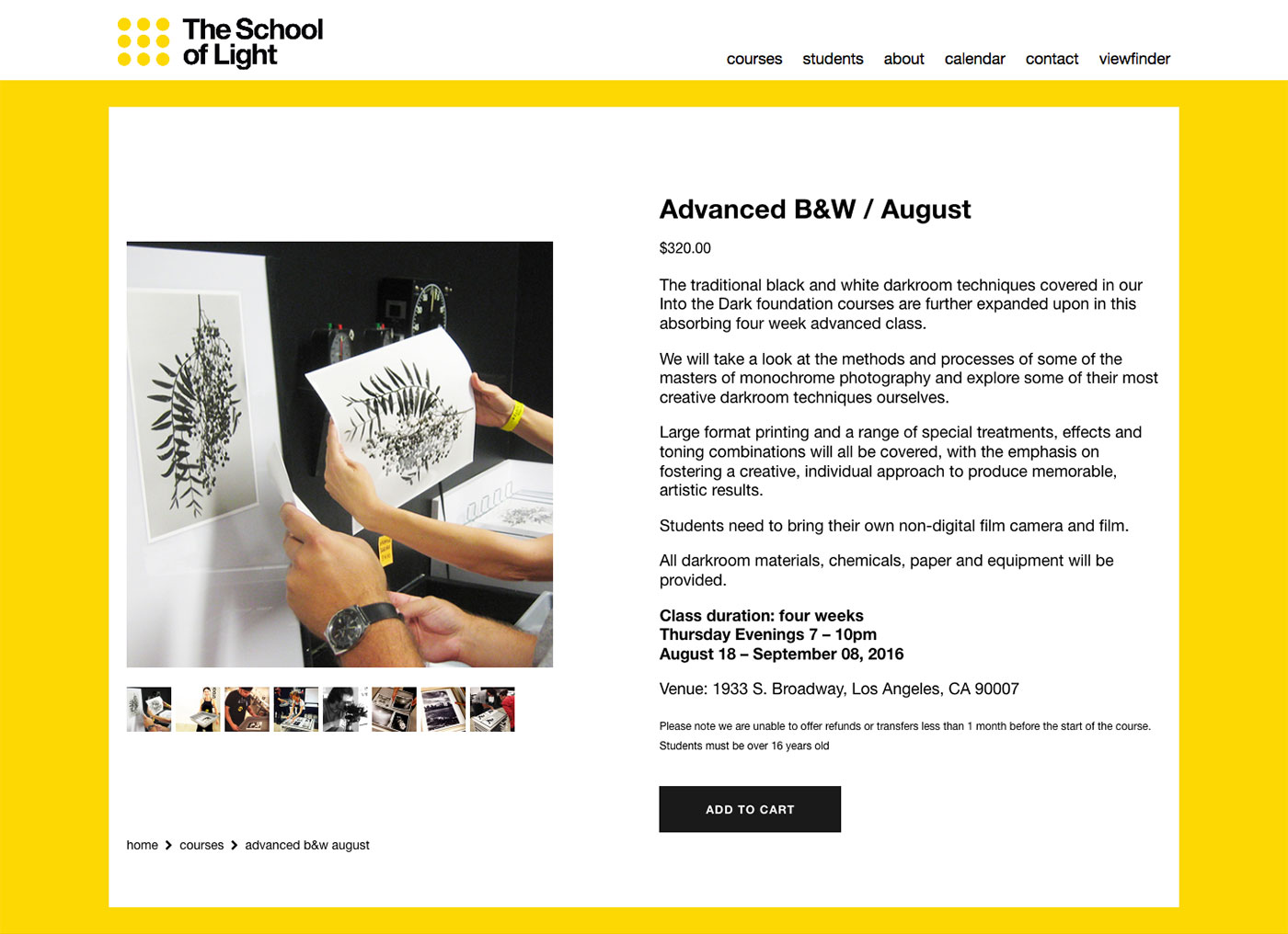 The School of Light Website Screenshot