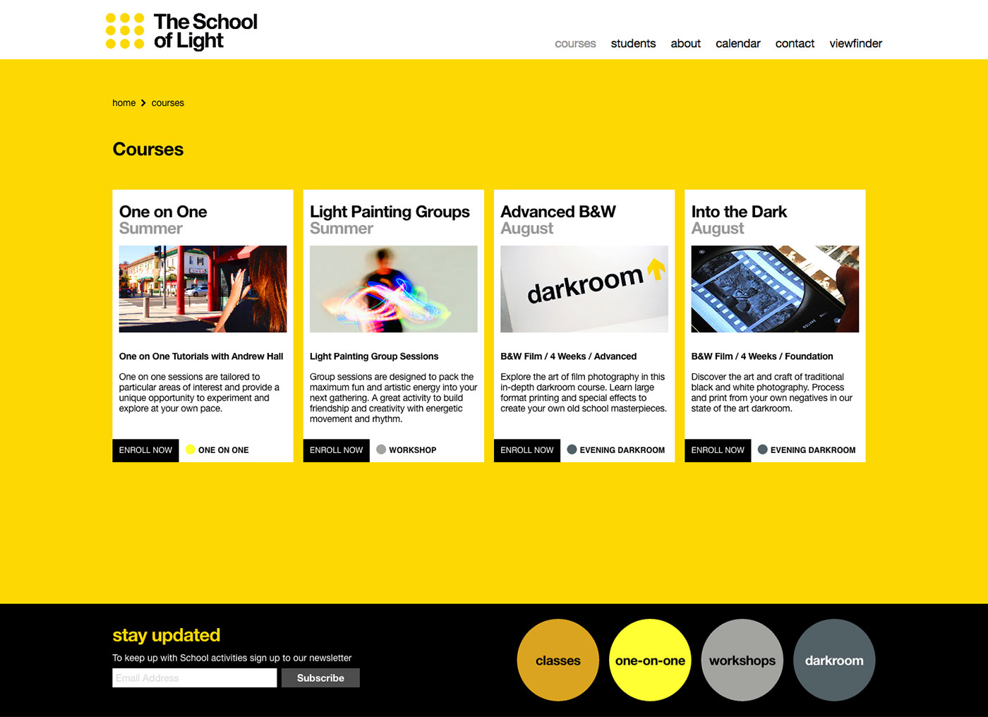 The School of Light Website Screenshot
