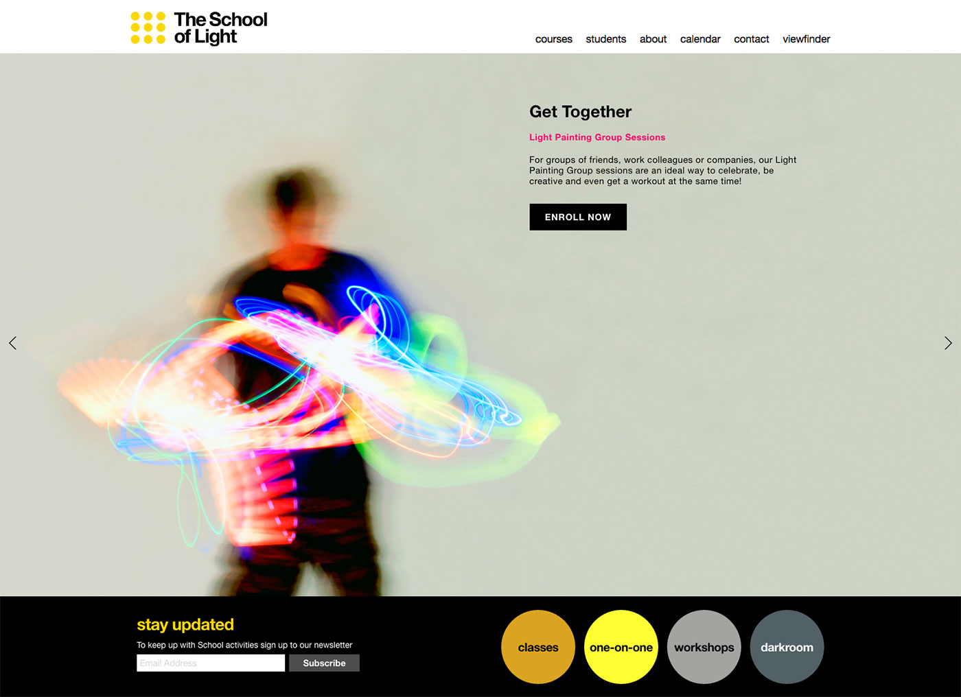 The School of Light Website Screenshot