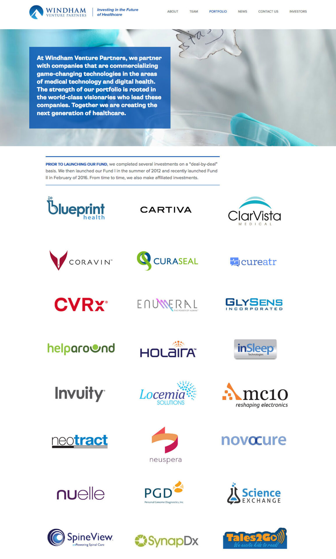 Windham Ventures Website Screenshot