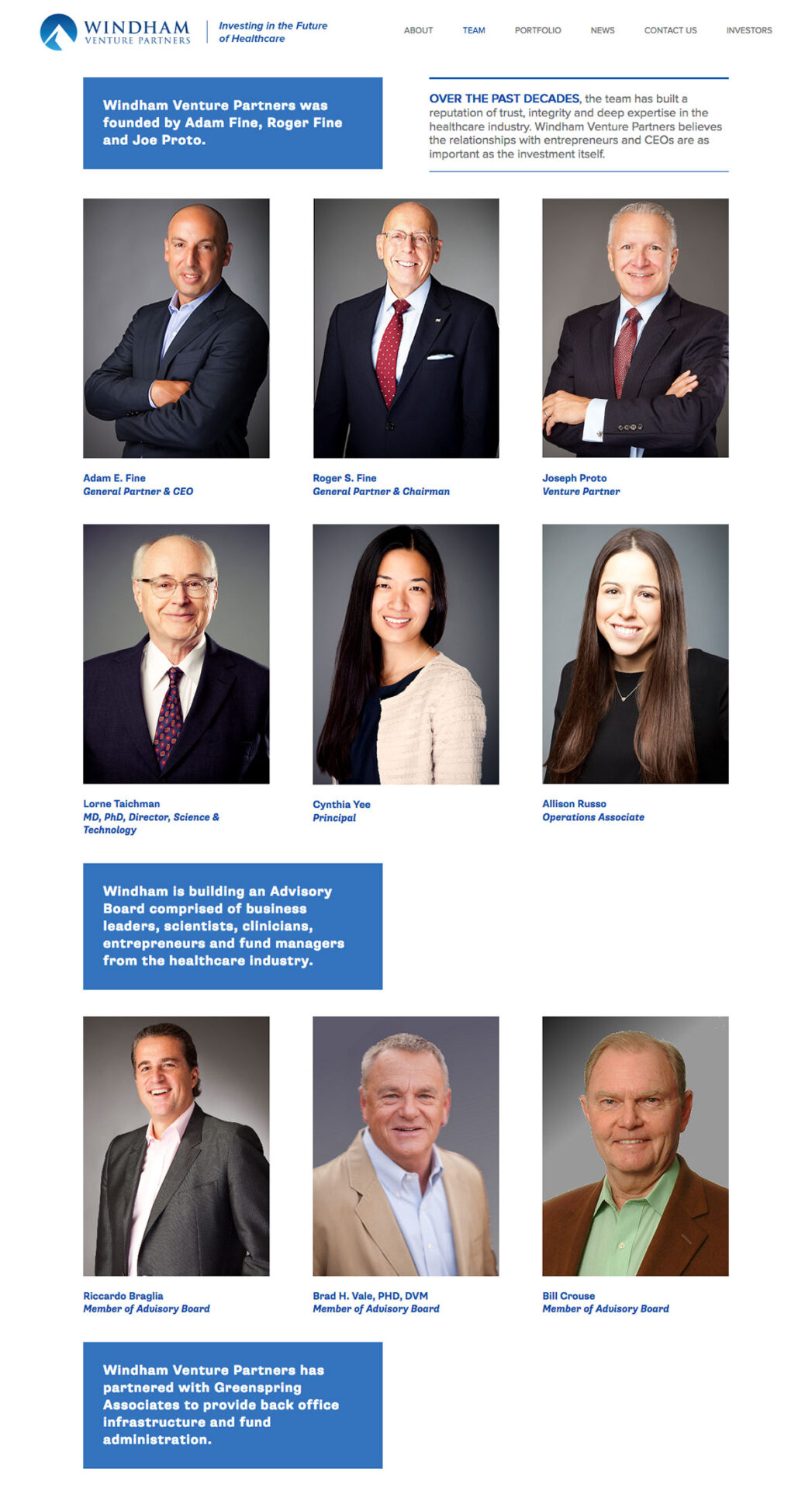 Windham Ventures Website Screenshot