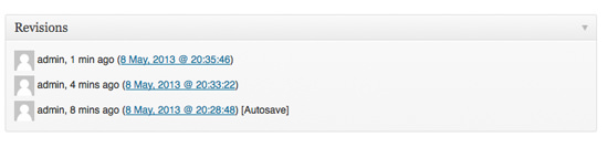 WordPress 3.6 Revisions